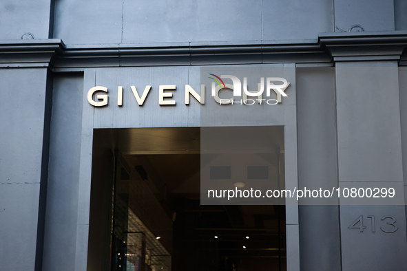 Givenchy logo is seen at the store at Rodeo Drive in Beverly Hills, United States on November 13, 2023. 