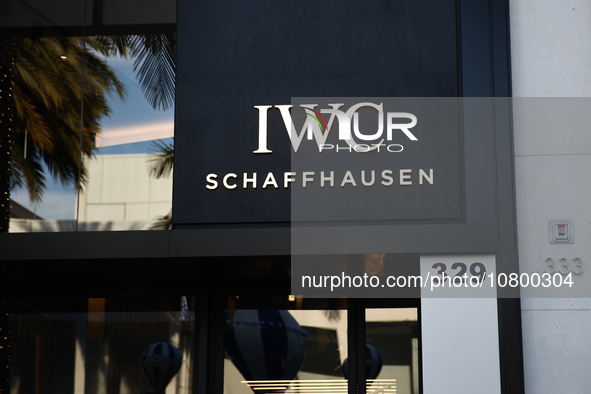 IWC Schaffhausen logo is seen at the store at Rodeo Drive in Beverly Hills, United States on November 13, 2023. 