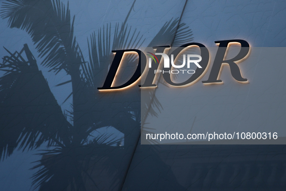 Dior logo is seen at the store at Rodeo Drive in Beverly Hills, United States on November 13, 2023. 