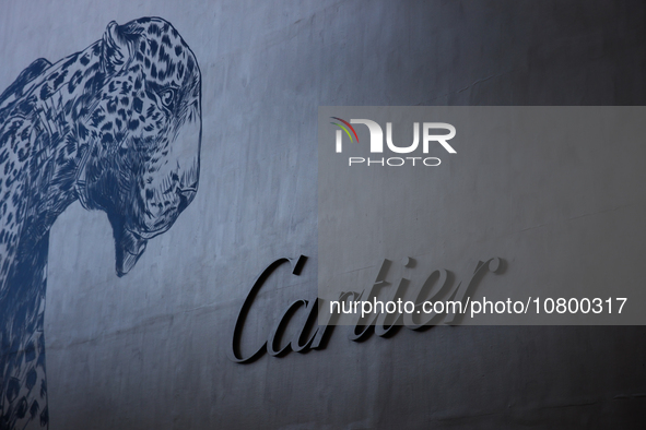 Cartier logo is seen at the store at Rodeo Drive in Beverly Hills, United States on November 13, 2023. 