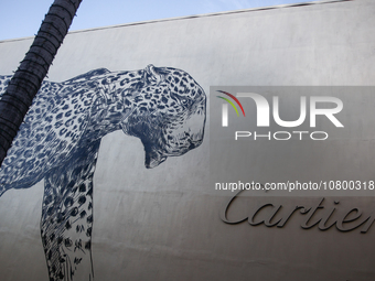 Cartier logo is seen at the store at Rodeo Drive in Beverly Hills, United States on November 13, 2023. (