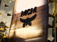 MCM logo is seen at the store at Rodeo Drive in Beverly Hills, United States on November 13, 2023. (