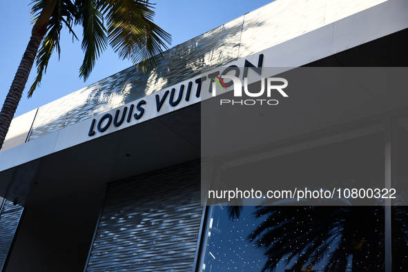 logo is seen at the store at Rodeo Drive in Beverly Hills, United States on November 13, 2023. 