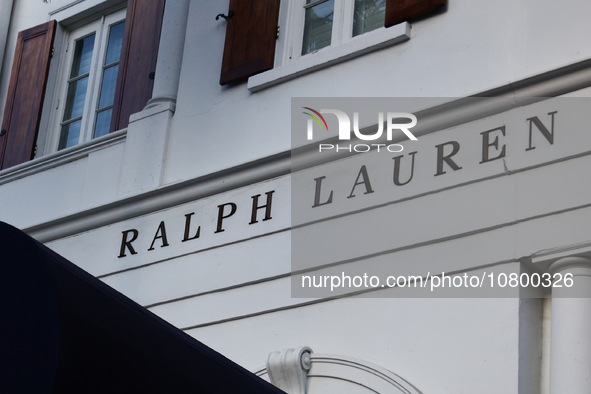 Ralph Lauren logo is seen at the store at Rodeo Drive in Beverly Hills, United States on November 13, 2023. 