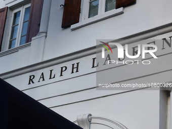 Ralph Lauren logo is seen at the store at Rodeo Drive in Beverly Hills, United States on November 13, 2023. (