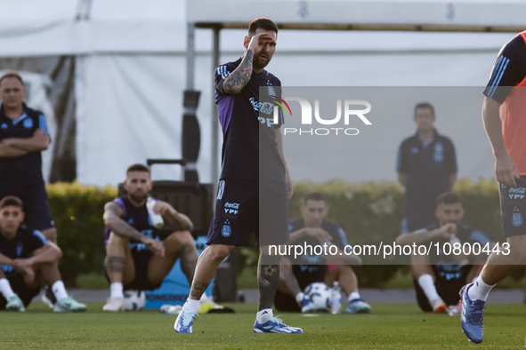 Lionel Andres Messi during a training session at the Argentine Football Association (AFA) 'Lionel Andres Messi' training camp in Buenos Aire...