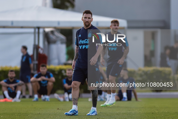 Lionel Andres Messi during a training session at the Argentine Football Association (AFA) 'Lionel Andres Messi' training camp in Buenos Aire...