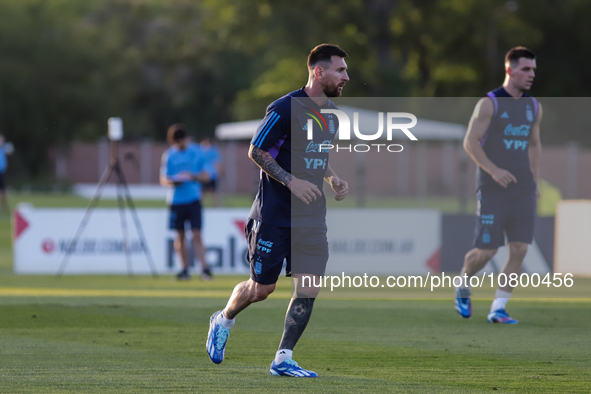 Lionel Andres Messi during a training session at the Argentine Football Association (AFA) 'Lionel Andres Messi' training camp in Buenos Aire...