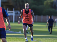 Rodrigo de Paul during a training session at 'Lionel Andres Messi' Training Camp on November 14, 2023 in Ezeiza, Argentina. (