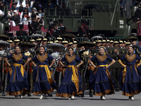 November 20, 2023, Mexico City, Mexico: Military personnel participate in costumes in the representations of scenes from the Mexican Revolut...