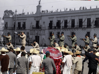 November 20, 2023, Mexico City, Mexico: Military personnel participate in costumes in the representations of scenes from the Mexican Revolut...