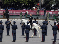 November 20, 2023, Mexico City, Mexico: Military personnel participate in costumes in the representations of scenes from the Mexican Revolut...