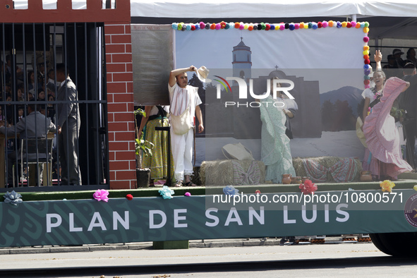 November 20, 2023, Mexico City, Mexico: Military personnel participate in costumes in the representations of scenes from the Mexican Revolut...