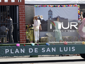 November 20, 2023, Mexico City, Mexico: Military personnel participate in costumes in the representations of scenes from the Mexican Revolut...