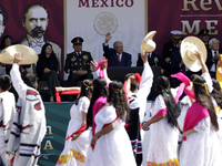 November 20, 2023, Mexico City, Mexico: The president of Mexico, Andres Manuel Lopez Obrador presides over the Civic Military Parade for the...