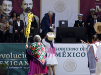 November 20, 2023, Mexico City, Mexico: The president of Mexico, Andres Manuel Lopez Obrador presides over the Civic Military Parade for the...