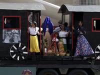 November 20, 2023, Mexico City, Mexico: Military personnel participate in costumes in the representations of scenes from the Mexican Revolut...