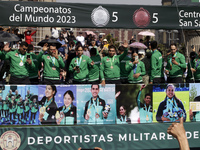 November 20, 2023, Mexico City, Mexico: Medal-winning athletes at the ''Santiago 2023'' Pan American Games in the Civic Military Parade for...