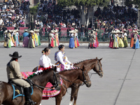 November 20, 2023, Mexico City, Mexico: Military personnel participate in costumes in the representations of scenes from the Mexican Revolut...