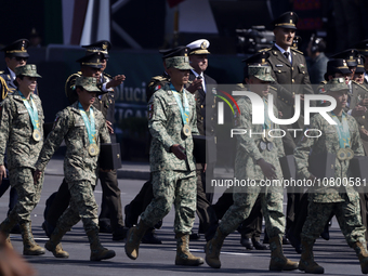 November 20, 2023, Mexico City, Mexico: Medal-winning athletes at the ''Santiago 2023'' Pan American Games in the Civic Military Parade for...