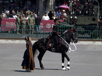 November 20, 2023, Mexico City, Mexico: Military personnel participate in costumes in the representations of scenes from the Mexican Revolut...