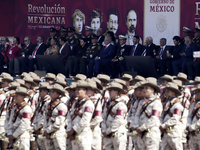 November 20, 2023, Mexico City, Mexico: The president of Mexico, Andres Manuel Lopez Obrador presides over the Civic Military Parade for the...