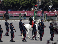 November 20, 2023, Mexico City, Mexico: Military personnel participate in costumes in the representations of scenes from the Mexican Revolut...