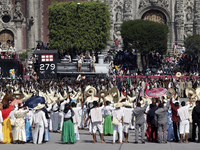 November 20, 2023, Mexico City, Mexico: Military personnel participate in costumes in the representations of scenes from the Mexican Revolut...