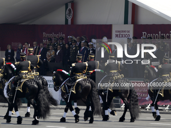 November 20, 2023, Mexico City, Mexico: The president of Mexico, Andres Manuel Lopez Obrador presides over the Civic Military Parade for the...