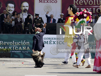 November 20, 2023, Mexico City, Mexico: The president of Mexico, Andres Manuel Lopez Obrador presides over the Civic Military Parade for the...