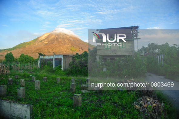 The former Gamber Village is being seen in the Simpang Empat District, Karo Regency, North Sumatra Province, Indonesia, following the erupti...