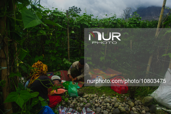 The indigenous Karo family, with Tampai Ginting, age 43, his wife Nurhalimah Br Sembiring Milala, age 33, and their children, Gebri Br Ginti...