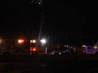 A vehicle is losing control and striking a pole on Route 208 Southbound in Fair Lawn, New Jersey, on November 23, 2023. A man in his 30s is...