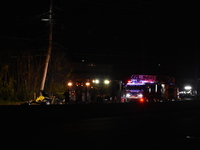 A vehicle is losing control and striking a pole on Route 208 Southbound in Fair Lawn, New Jersey, on November 23, 2023. A man in his 30s is...