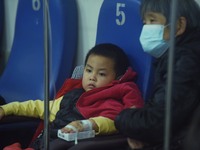 A child is receiving an infusion at Hangzhou First People's Hospital in Hangzhou, Zhejiang province, China, on November 26, 2023. (