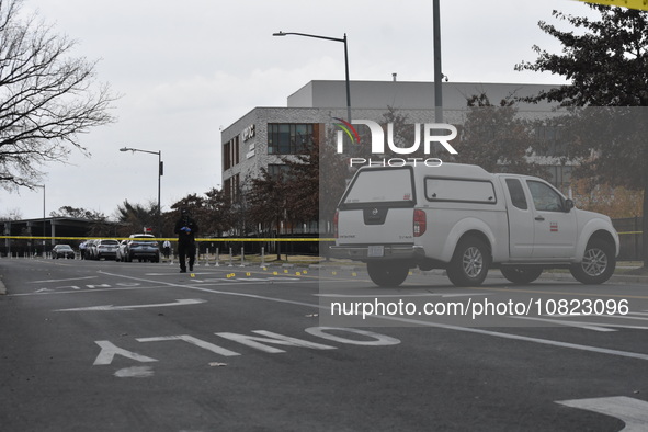 A 17-year-old student is being shot near KIPP DC College Preparatory in Washington, D.C., United States, on December 1, 2023. Police are sea...