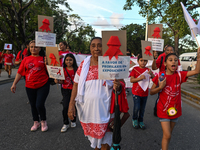 CANCUN, MEXICO - DECEMBER 1, 2023: 
Activists during the World AIDS Day March seen in the center of Cancun, on December 1st, 2023, in Cancun...