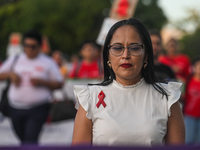 CANCUN, MEXICO - DECEMBER 1, 2023: 
Participants of the World AIDS Day March seen in the center of Cancun, on December 1st, 2023, in Cancun,...