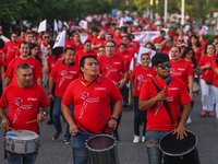 CANCUN, MEXICO - DECEMBER 1, 2023: 
Activists during the World AIDS Day March seen in the center of Cancun, on December 1st, 2023, in Cancun...