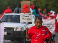 CANCUN, MEXICO - DECEMBER 1, 2023: 
Participants of the World AIDS Day March seen in the center of Cancun, on December 1st, 2023, in Cancun,...