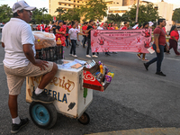 CANCUN, MEXICO - DECEMBER 1, 2023: 
Participants of the World AIDS Day March seen in the center of Cancun, on December 1st, 2023, in Cancun,...