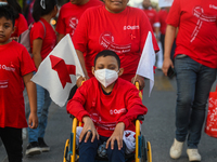 CANCUN, MEXICO - DECEMBER 1, 2023: 
Participants of the World AIDS Day March seen in the center of Cancun, on December 1st, 2023, in Cancun,...