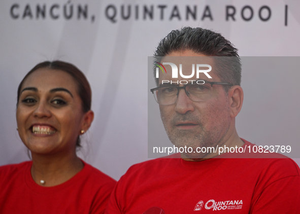 CANCUN, MEXICO - DECEMBER 1, 2023: 
The Quintana Roo state Health Secretary, Flavio Carlos Rosado, seen during the World AIDS Day March, in...