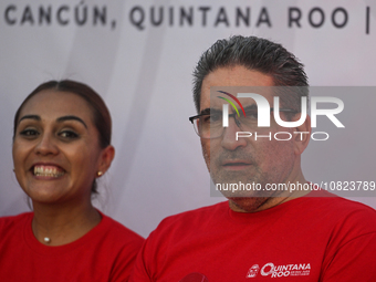 CANCUN, MEXICO - DECEMBER 1, 2023: 
The Quintana Roo state Health Secretary, Flavio Carlos Rosado, seen during the World AIDS Day March, in...