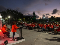 CANCUN, MEXICO - DECEMBER 1, 2023: 
Participants of the World AIDS Day March, in front of Cancun Town Hall, on December 1st, 2023, in Cancun...