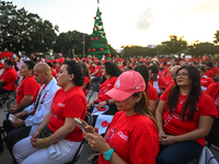 CANCUN, MEXICO - DECEMBER 1, 2023: 
Participants of the World AIDS Day March, in front of Cancun Town Hall, on December 1st, 2023, in Cancun...