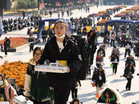 Candidates are walking into a test room to take the Jiangsu Provincial Unified Examination for Fine Arts and Art Design at the test center o...