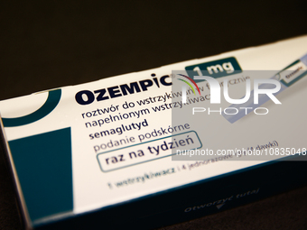 Ozempic manufactured by Novo Nordisk packaging is seen in this illustration photo taken in a pharmacy in Krakow, Poland on December 7, 2023....