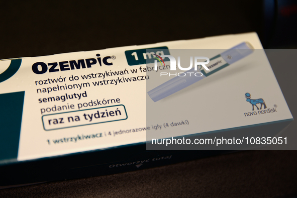 Ozempic manufactured by Novo Nordisk packaging is seen in this illustration photo taken in a pharmacy in Krakow, Poland on December 7, 2023....