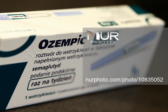 Ozempic manufactured by Novo Nordisk packaging is seen in this illustration photo taken in a pharmacy in Krakow, Poland on December 7, 2023....